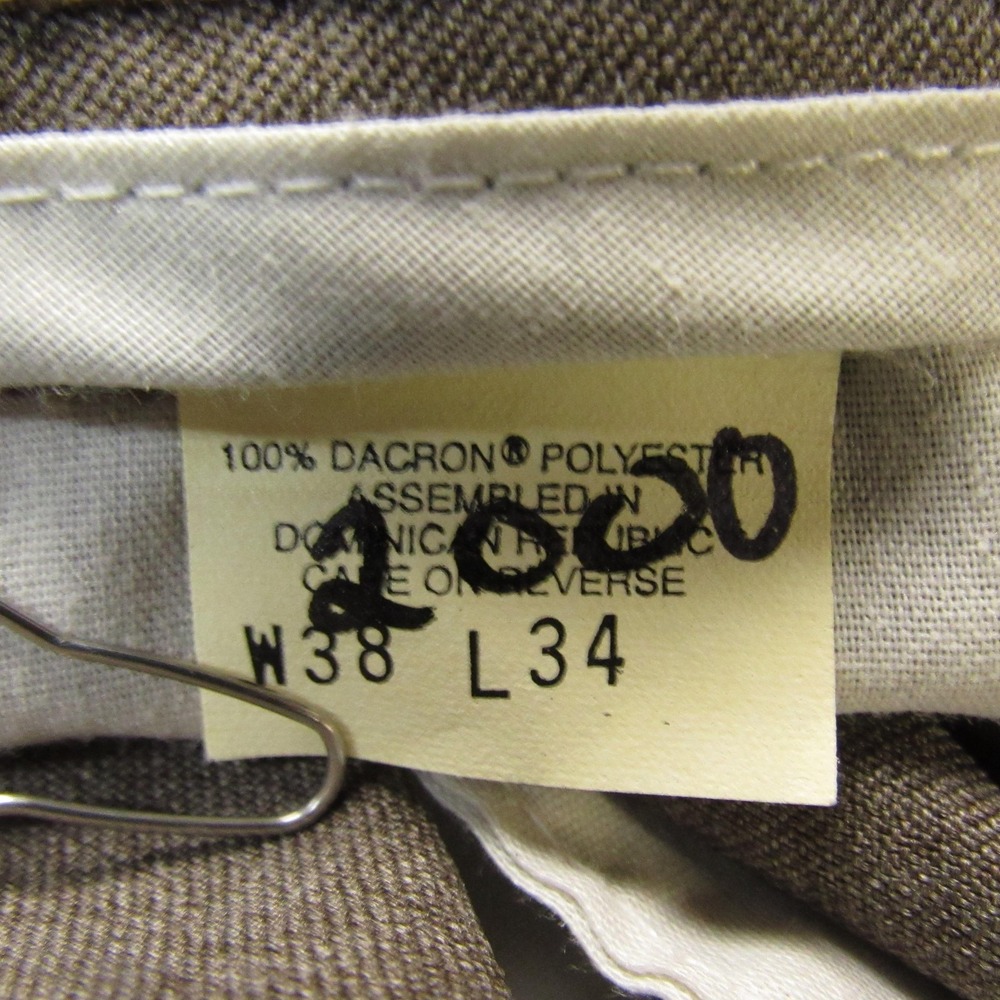 Vintage Levis Action Slacks Pants Mens 38x34 Brown Dacron Dress Y2K Feb 1997 - Picture 4 of 10